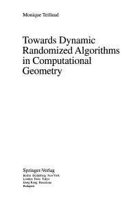 Towards Dynamic Randomized Algorithms in Computational Geometry (Lecture Notes in Computer Science)
