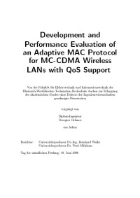 Development and Performance Evaluation of an Adaptive MAC Protocol for MC-CDMA Wireless LANs with QoS Support