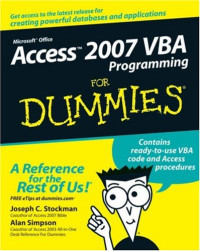 Access 2007 VBA Programming For Dummies (Computer/Tech)