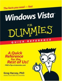 Windows Vista For Dummies Quick Reference (Computer/Tech)