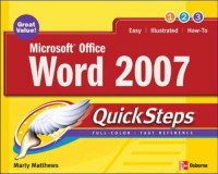 Microsoft Office Word 2007 QuickSteps